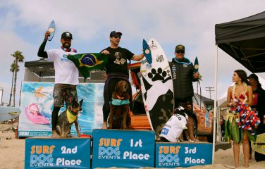 Pódio do Mundial de Surf Dog 2019