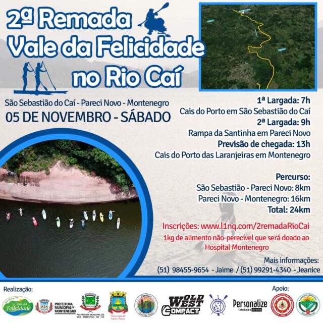 Evento de remada longa distância: São Bento do Caí x Pareci Novo x Montenegro