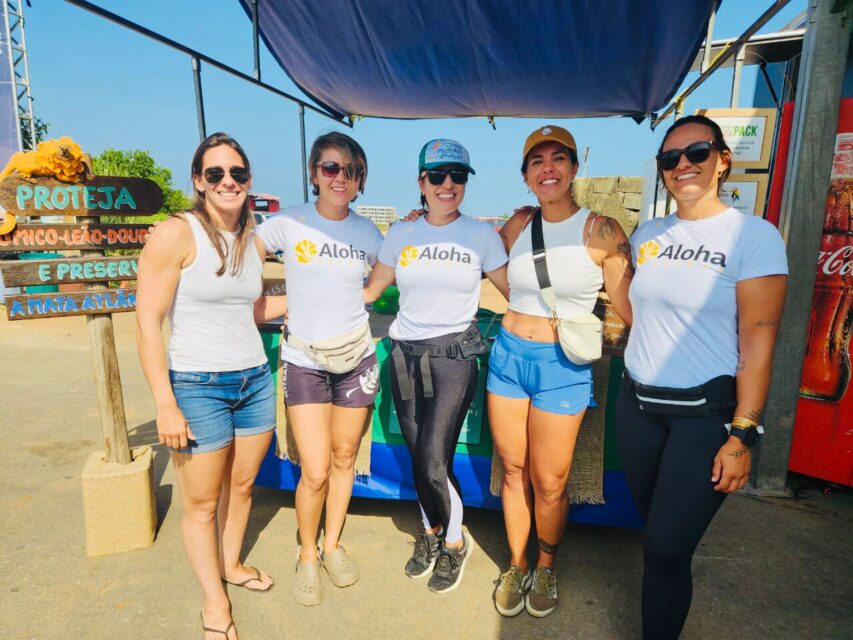 equipe feminina de va'a mico-leao-dourado