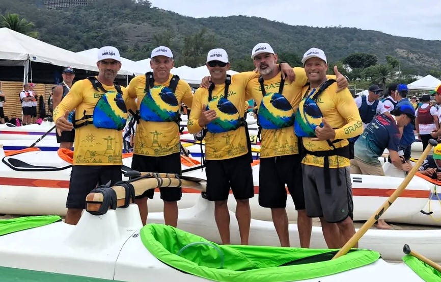 Mundial de Va'a Niteroi medalha de ouro prata