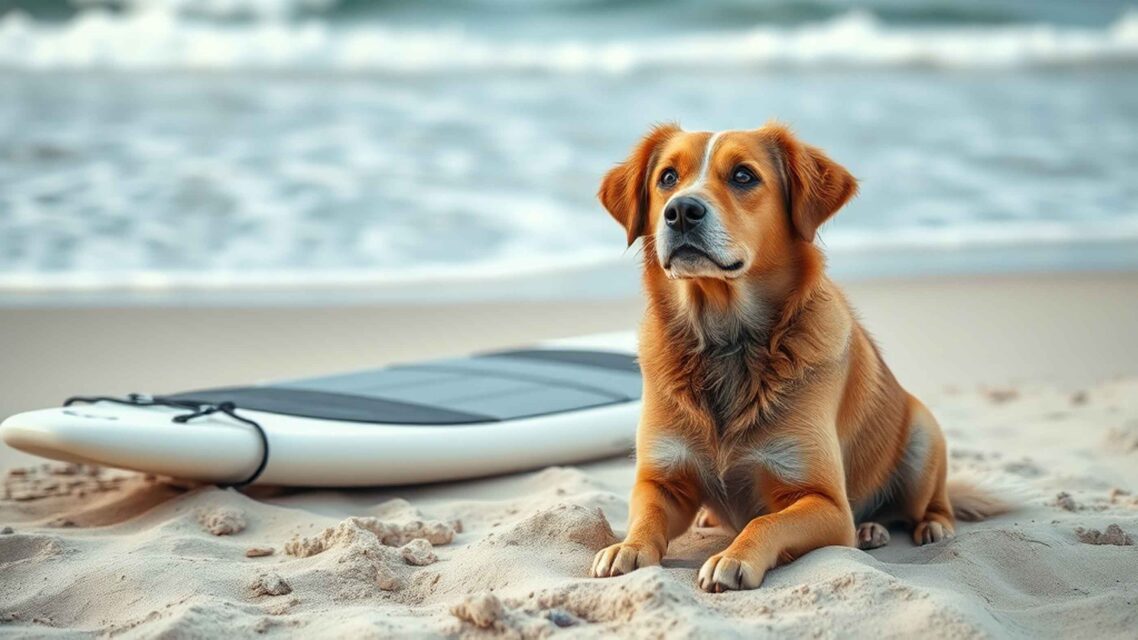 Cão agredido em prancha de SUP